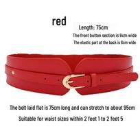 Women's Ultra-Wide Elastic Waistband Belt: Retro Pin Buckle, High-Quality Stretch Leather, Perfect for Skirts and Sweaters.