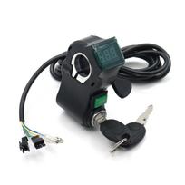 Electric Scooter Thumb Throttle with Key Lock LCD Display Cruising Switch Electric Bicycle E-bike Handlebar Throttle Accelerator juoda