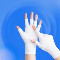 New Half Finger Sunscreen Gloves Anti-UV Breathable Ice Silk Gloves Highly Elastic Nail Painting Gloves Summer