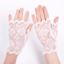New Half Finger Mesh Mittens Party Dress Cosplay Performance Gloves Lace Rose Flower Punk Hip Hop Riding Driving Mittens Gift 2