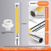 1Pcs Splashproof Free Bending Faucet Extension Tube 1 Mode Faucet Extension Extender Adjust Stainless Steel Water Tap Pipe Tube