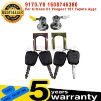 9170Y8 For Citroen C1 Peugeot 107 Toyota Aygo Front Left Right Cylinder Door Lock Barrel With Key New 1608746380 car accessories