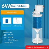 6 In1 Aquarium Filter Pump Fish Tank Submersible Silent Air Oxygen Aerator Filter Internal Water Pump Aquarium Wave Maker 220V