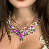 Water Diamond Drop Necklace For Women With Geometric Design And Gold Plating For Trendy Fashion