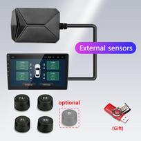 TPMS Car Tire Pressure Alarm Monitor Display System for Android USB Car Navigation Player Temperature Warning Sensors Tire Gauge Brown