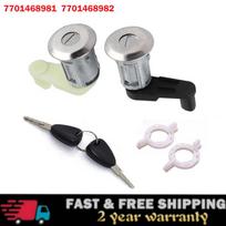 7701468982 7701468981 For Renault Megane Scenic Clio Master Thalia Symbol Car Door Lock Barrel Cylinder with 2 Key Left+Right