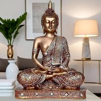 Global Grabbers New 25 Centimetre Meditating Sitting Buddha Statue showpiece Idol Home
