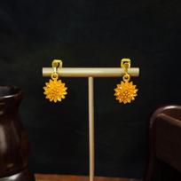 European and American long water drop leaf fringed bell without ear clips, retro ethnic style high-end earrings