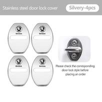 For Skoda 4Pcs Car Door Lock Covers Auto Decorative Accessories Kodiaq Fabia Kamiq Karoq Octavia 2 3 Rapid Scala