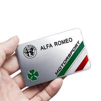 For Alfa Romeo Italy Giulietta GT 159 147 156 Mito Brera Giulia F1 Stelvio Volante Clover Car Aluminum Badge Body Decor Sticker 1Pcs