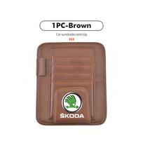 For Skoda Car Sunvisor Storage Clip Multi-Pocket Card Ticket Clip Organizer Interior Accessories octavia a5 a4 mk1 2 fabia