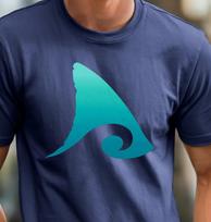 Shark Fin Wave T-shirt | Ocean Surf Graphic Tee, Ocean Wave Shirt, Beachwear L