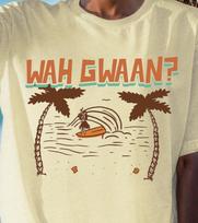 Wah Gwaan? Beach Palm Tree T-Shirt | Retro Island Vibes Shirt, Jamaica Tee S