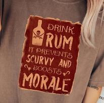 Drink Rum It Prevents Scurvy and Boosts Morale T-shirt, Fun Bar Tee, Beachwear 4XL