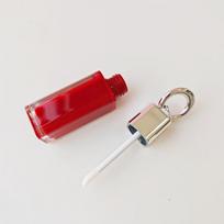 3 Colors 4ml Empty Lip Gloss Tube With Big Brush Keychain Square Cosmetic Container Lip Glaze Tube Makeup Bottle Sample Vial