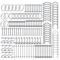 150PC Surgical Steel Body Piercing Jewelry Lot Bulk Nose Ring Tongue Bar Lot Eyebrow Labret Piercing Set Horseshoe Ring Lot Pack
