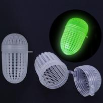 10pcs/bag Luminous Fishing Mini Bait Cage Plastic Soft Luminous Fishing Bait Trap Durable Red/White Fishing Cage Basket