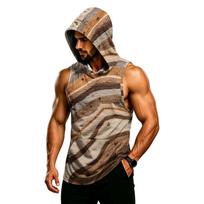 Men’s Hooded Sleeveless Vest Muscle Fit Gym Tank Top Breathable Quick Dry Athletic Bodybuilding Shirt for Workout Training XXXXL