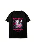 The Anchor Girl Heavily Relies On The Surrounding Short Sleeved T-Shirt Anime Loose Cute Fashion Brand Animation Short Sleeved S