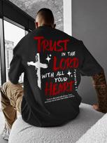 This unisex T-shirt features a cross-letter print crew neck design and is suitable for everyday wear in all seasons. XXXL