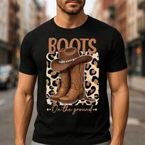 Boots on the Ground Cowboy Western Boot Graphic unisex T-shirt L