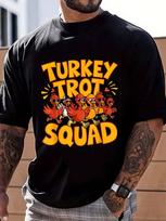 2026 Thanksgiving Turkey Run T-shirt, Unisex Summer Fashion T-shirt L