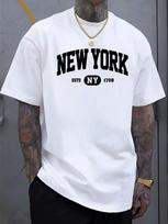 Unisex's New York Graphic T-Shirt - Soft, Breathable Polyester Casual Summer T-Shirt With Bold NEW YORK Print XL