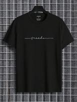 Manfinity Dauomo Unisex Letter Graphic T-Shirts XXL