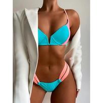 Women's bikini swimsuit split swimsuit sexy tight high elastic swimsuit S