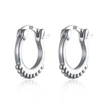 Mini Round Hoop Earrings Silver 925 100% Unisex  Color for Women Small Ear Bone Nail diamond Imitate Piercing Jewels