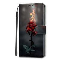 Flame Rose PU odinė piniginė apverčiama nuotraukų rėmelių knygos dėklas, skirtas iPhone Samsung Huawei Honor Xiaomi Redmi Oppo Sony Motorola Nokia Google Sony Xperia 5 IV