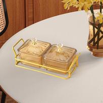 Divided Serving Bowls, Snack Plate, Organizer, Candy And Nut Portable Dried Fruit 2 Compartments