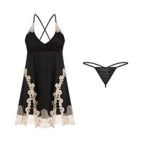 Women Sexy Lingerie Briefs Set Erotic Deep V Backless Camisole Porn Lace Satin Bathrobe Sex Costumes one size