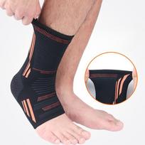 1Pcs Ankle Compression Sleeve for Women/Men,Ankle Brace with Silicone Gel, Toeless Compression Sock for Arch & Heel Pain Relief L oranžinė