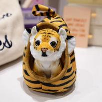 Simuliacija Mielas Kūdikis Tigras Liūtas Leopardas Pliušinis Žaislas Minkštas Laukinių Gyvūnų Paukščių Lizdo Namelis Pagalvė Lėlė Kūdikio Vaikų Gimtadienio Dovana 18cm black