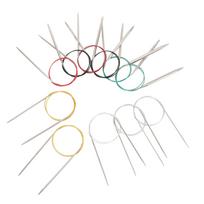 11 vnt. apskritų mezgimo virbalų 2–8 mm 80 cm ilgio pusiau smailus dizainas nerūdijančio plieno apskritas