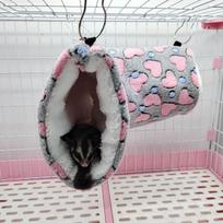 Mažiems gyvūnams jūrų kiaulytei žiurkei hamakas pakabinamas tunelis ir minkštas lovos kilimėlis voverei žiurkėnui slėptuvė narvas jaula para hamster 50 x15cm