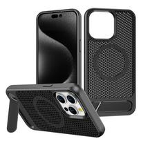Prabangus aušinantis stovas Magnetinis telefono dėklas, skirtas iPhone 16 15 14 11 12 13 Pro Max, šilumos išsklaidymas, vienspalvis, atsparus smūgiams galinis dangtelis For iPhone 16 Pro&Case & Holder