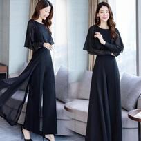 Fashionable Plus Size Chiffon Skirt Set For Women Spring Summer New Arrival Stylish Age-Reducing Draped Bell Bottoms XXXL