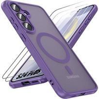 Protective Case - BOOLING - for Samsung Galaxy S24 Plus - Purple - 2 Tempered Glasses - Shockproof