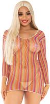 Leg Avenue Dresses Leg Avenue Zigzag Multicolor Net Mini Dress One Size