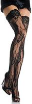 Leg Avenue Romantic Floral Lace Thigh-High Stockings Juodas O/S