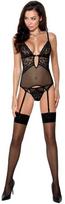 Passion Woman Corsets Passion Erza Corset S/M Juodas - Elegant Lingerie Set with Thong