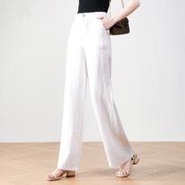 Linen Wide Leg Pants for Women In Summer Thin Casual and Artistic Loose High Waisted Straight Leg Pants with A Sense of Drape S