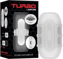 Jamyjob Turbo Dual-Entry Intimate Machine - Textured Sleeve, TPE/ABS