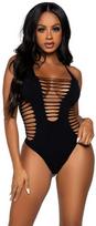 Leg Avenue Teddies Leg Avenue Seamless Racerback Bodysuit Thong Juodas One Size