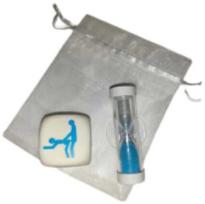 Diablo Picante Fun Posture Dice Set with 2-Minute Hourglass 25mm