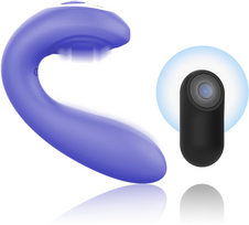MR BOSS JOSEF Intimate Duo Device Pulsation & Vibration Remote 12cm Mėlyna