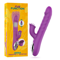 Fun Function Zenda Thruster & Rotation Dual-Action Silicone Device 24.5cm Violetinė