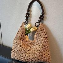 Woven bag women's new summer large-capacity lazy wind seaside vacation beach bag